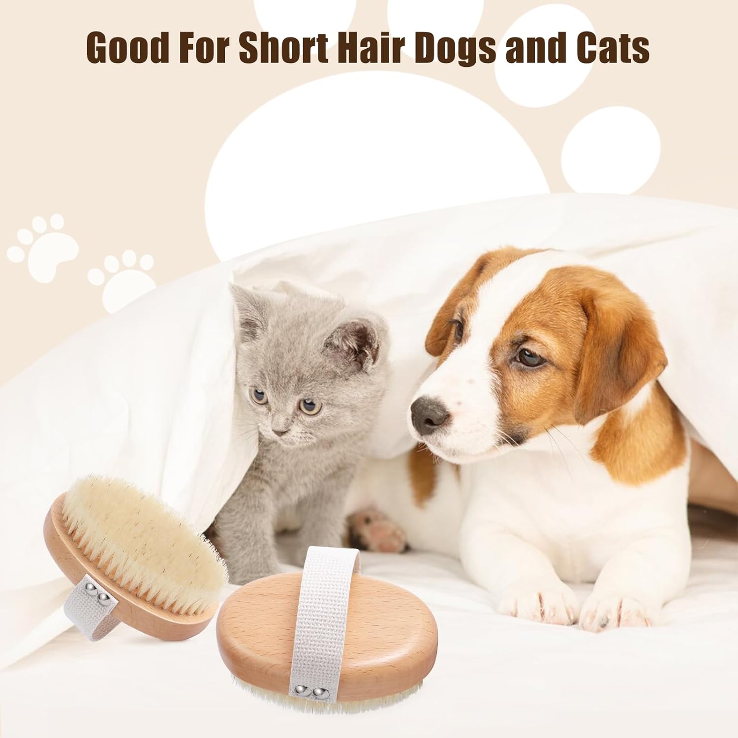 Soft Boar Bristle Pet Palm Brush for Short Haired Dogs and Cats with Band, Reduce Shedding, Ergonomic Dog Brush, Easy to Hold and Reduces Stress On Your Wrist | Ideal for Daily Grooming - Image 5
