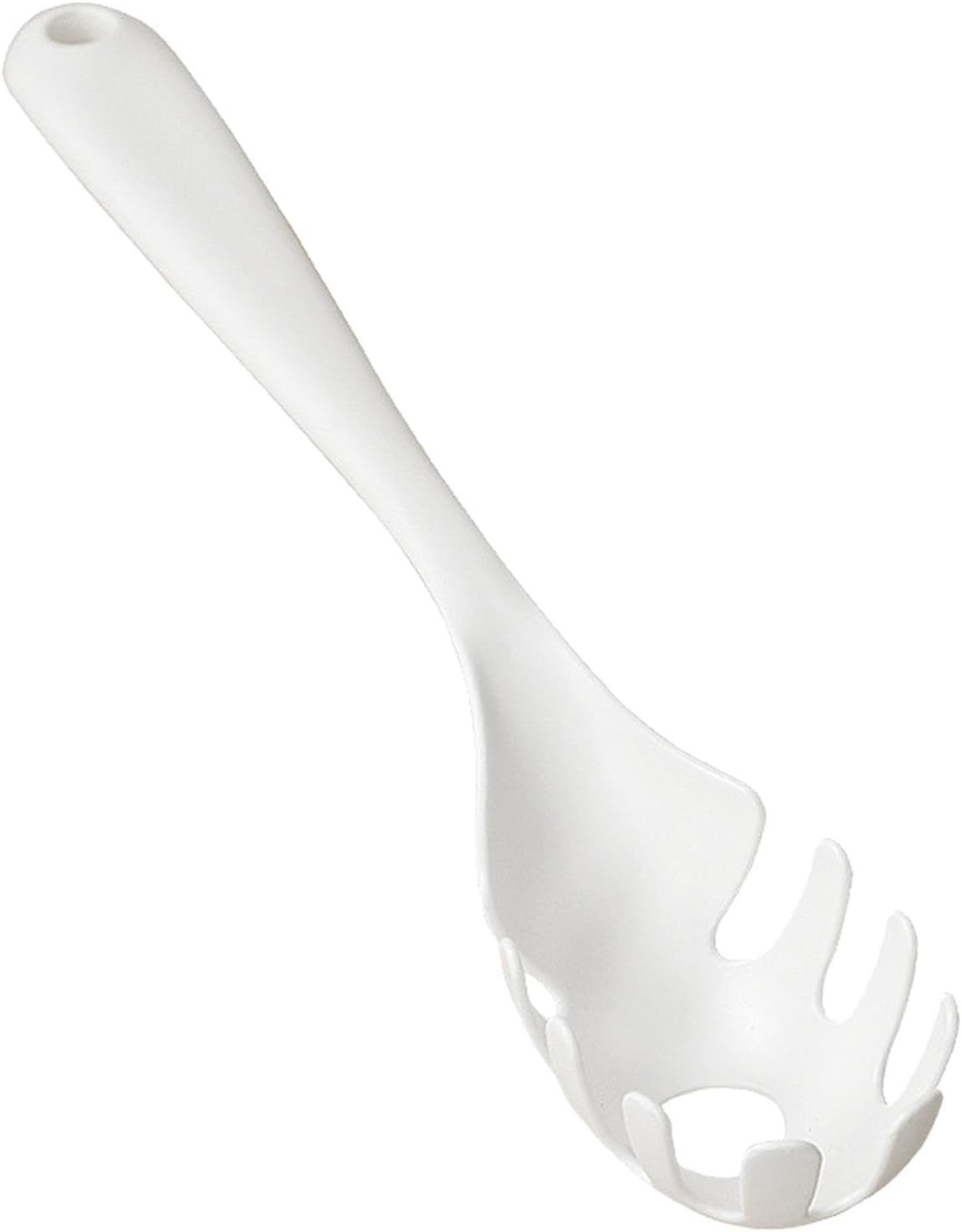 1 Pc White Pasta Fork - Teeth Spaghetti Spoon, Kitchen Noodle Fork Spoon, Spaghetti Fork Server - Image 1