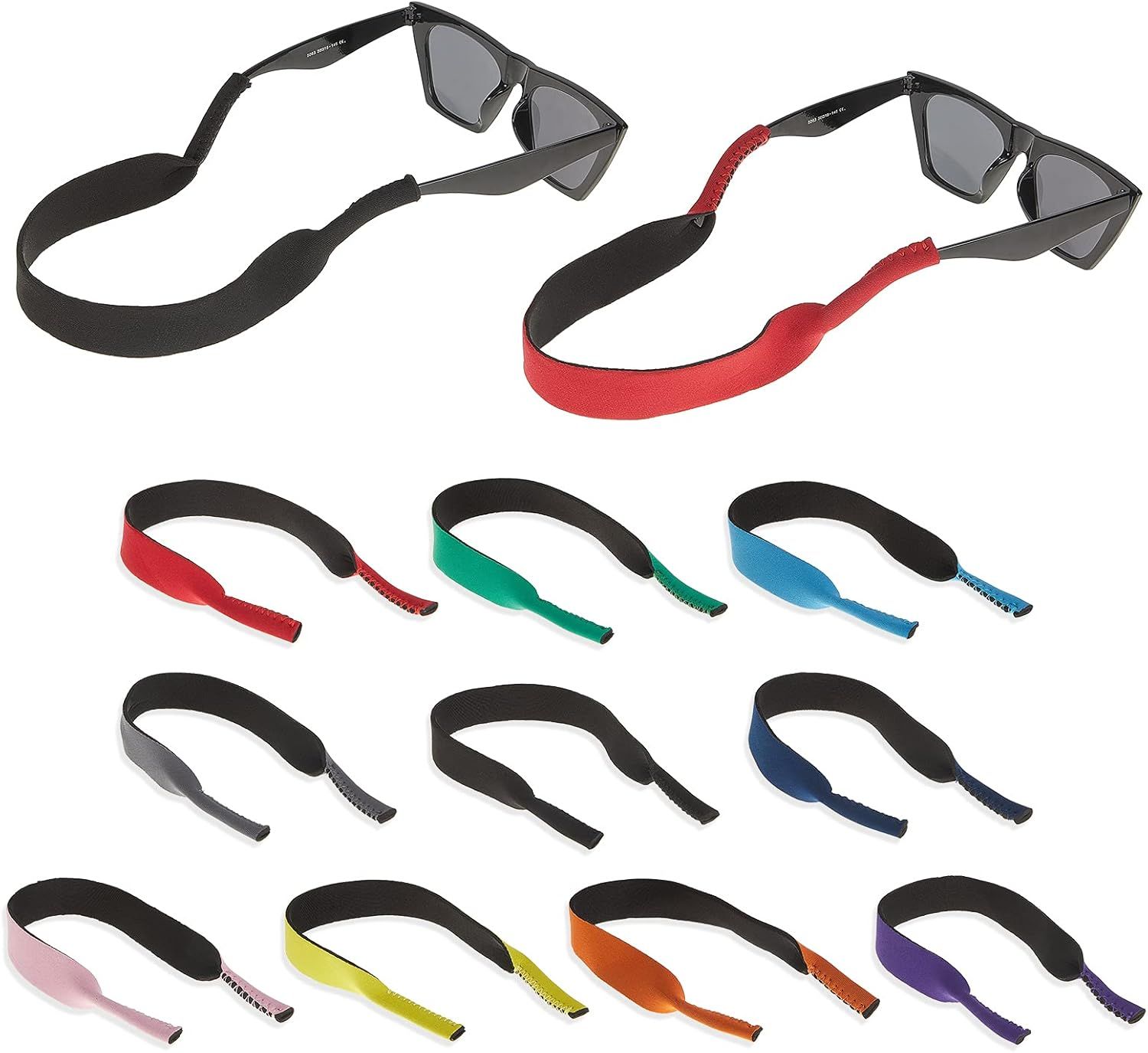 10 Pieces Neoprene Sunglasses Floating Straps Eyewear Retainer Durable Floating Glasses Straps Soft Eyewear Holders Around Neck for Men Women Running Activities(40 cm,Classic) - Image 1
