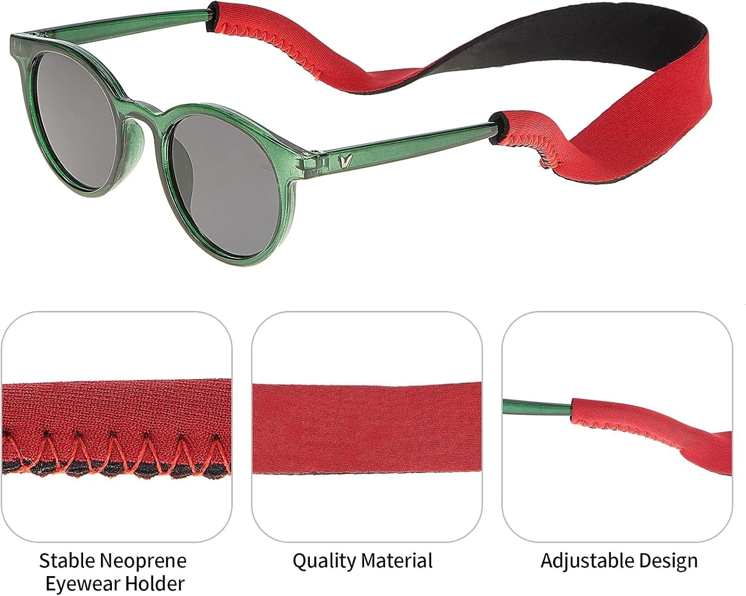 10 Pieces Neoprene Sunglasses Floating Straps Eyewear Retainer Durable Floating Glasses Straps Soft Eyewear Holders Around Neck for Men Women Running Activities(40 cm,Classic) - Image 4