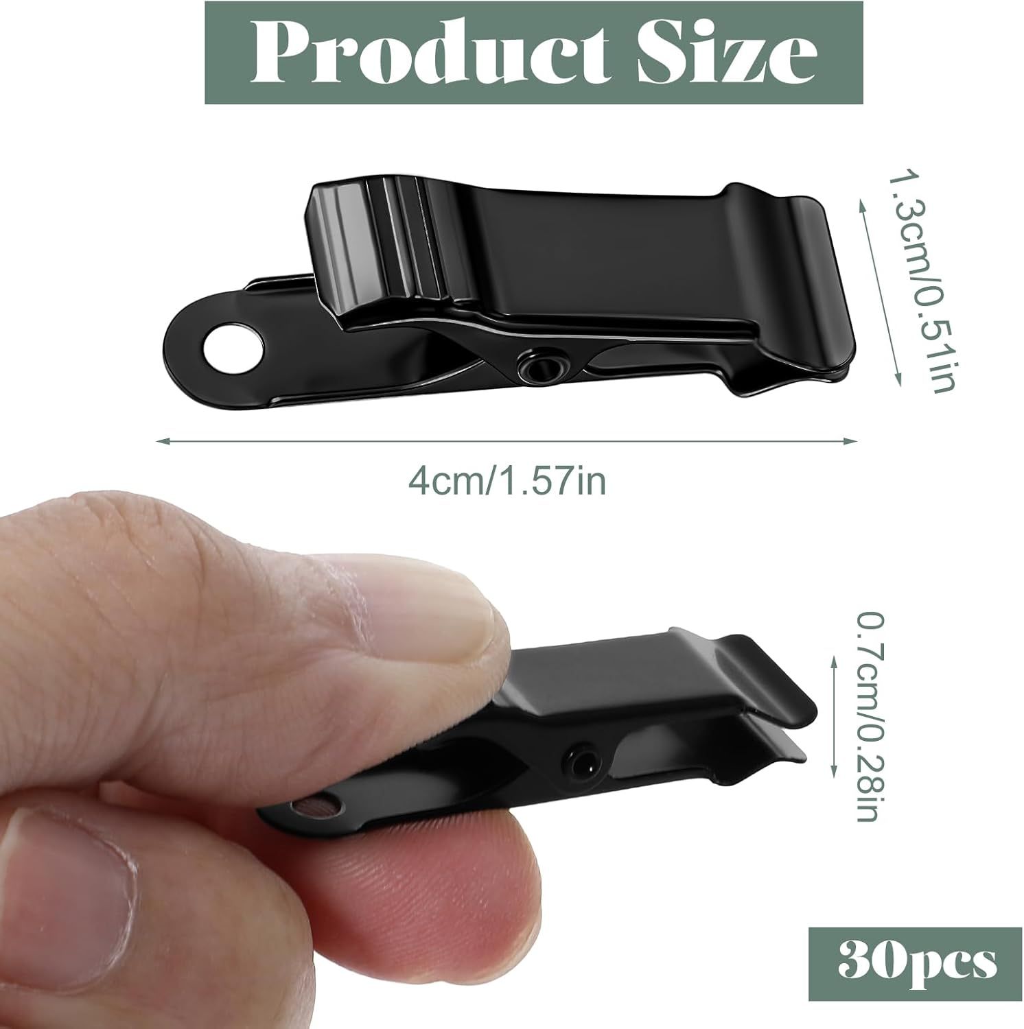 30 PCS Black Mini Clips for Crafts, 1.58 Inch X 0.5 Inch Metal Alligator Clamps, Sturdy Spring Clips, Hanging Crocodile Clips for Wires Photo Snacks Paper Christmas DIY Decoration - Image 3