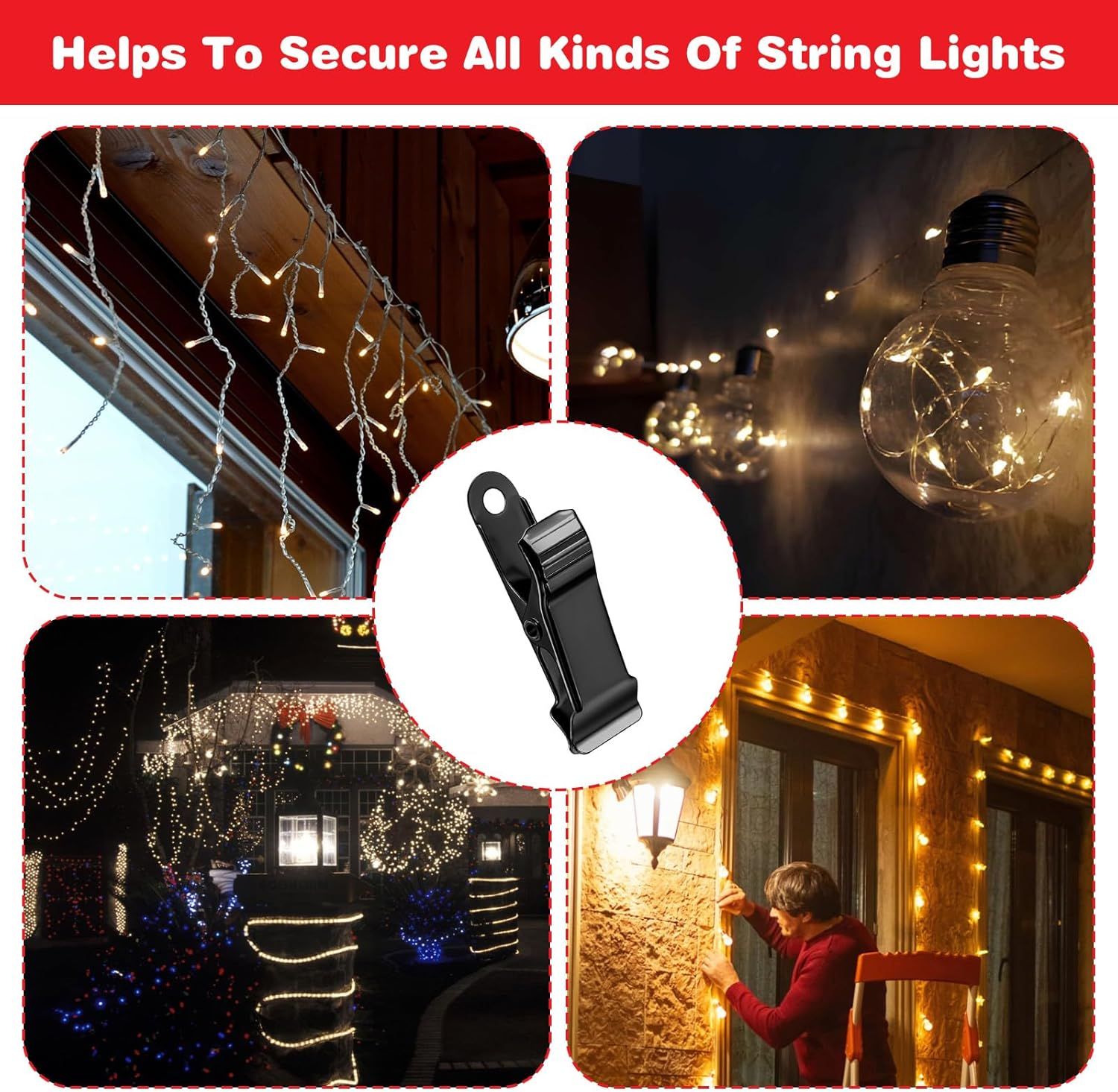 30 PCS Black Mini Clips for Crafts, 1.58 Inch X 0.5 Inch Metal Alligator Clamps, Sturdy Spring Clips, Hanging Crocodile Clips for Wires Photo Snacks Paper Christmas DIY Decoration - Image 8