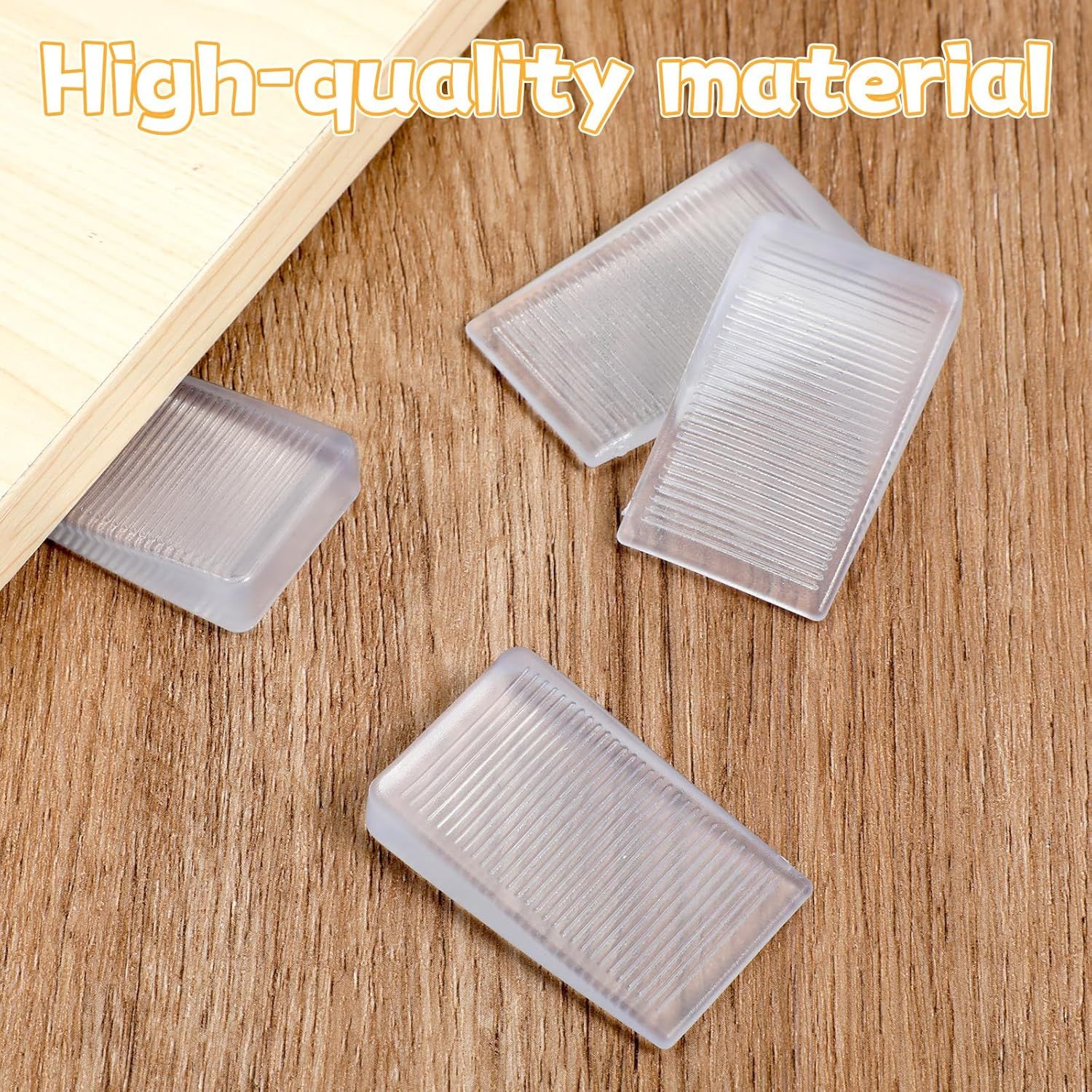 4 Pack Rubber Door Stop, Wedge Thin Door Stoppers for Bottom of Doors Clear Non-Scratching Doorstops Sturdy Stackable Doors Stops for Home Office School - Image 4