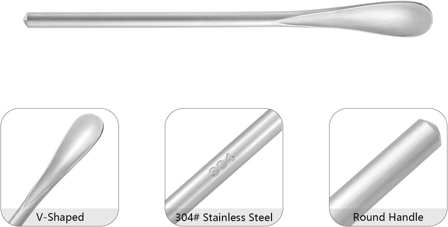5Inch/12.8cm Coffee Stirrers Spoon,Silver Stainless Steel 304# Coffee Stir Sticks,Round Solid Handle Cocktail Beverage Iced Tea Stirring Stick,Drink Mixing Spoon,Set of 4 - Image 4