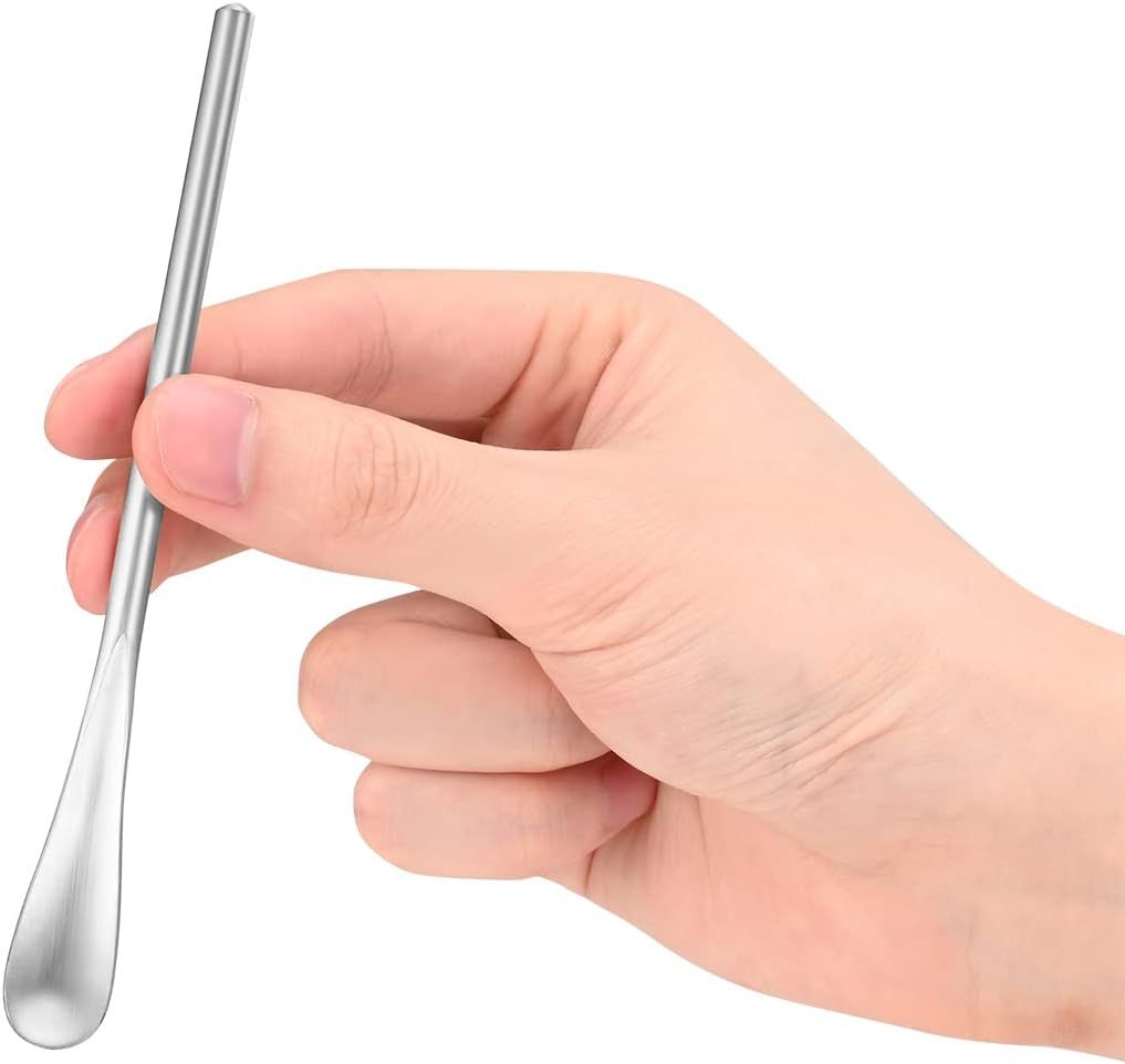 5Inch/12.8cm Coffee Stirrers Spoon,Silver Stainless Steel 304# Coffee Stir Sticks,Round Solid Handle Cocktail Beverage Iced Tea Stirring Stick,Drink Mixing Spoon,Set of 4 - Image 7