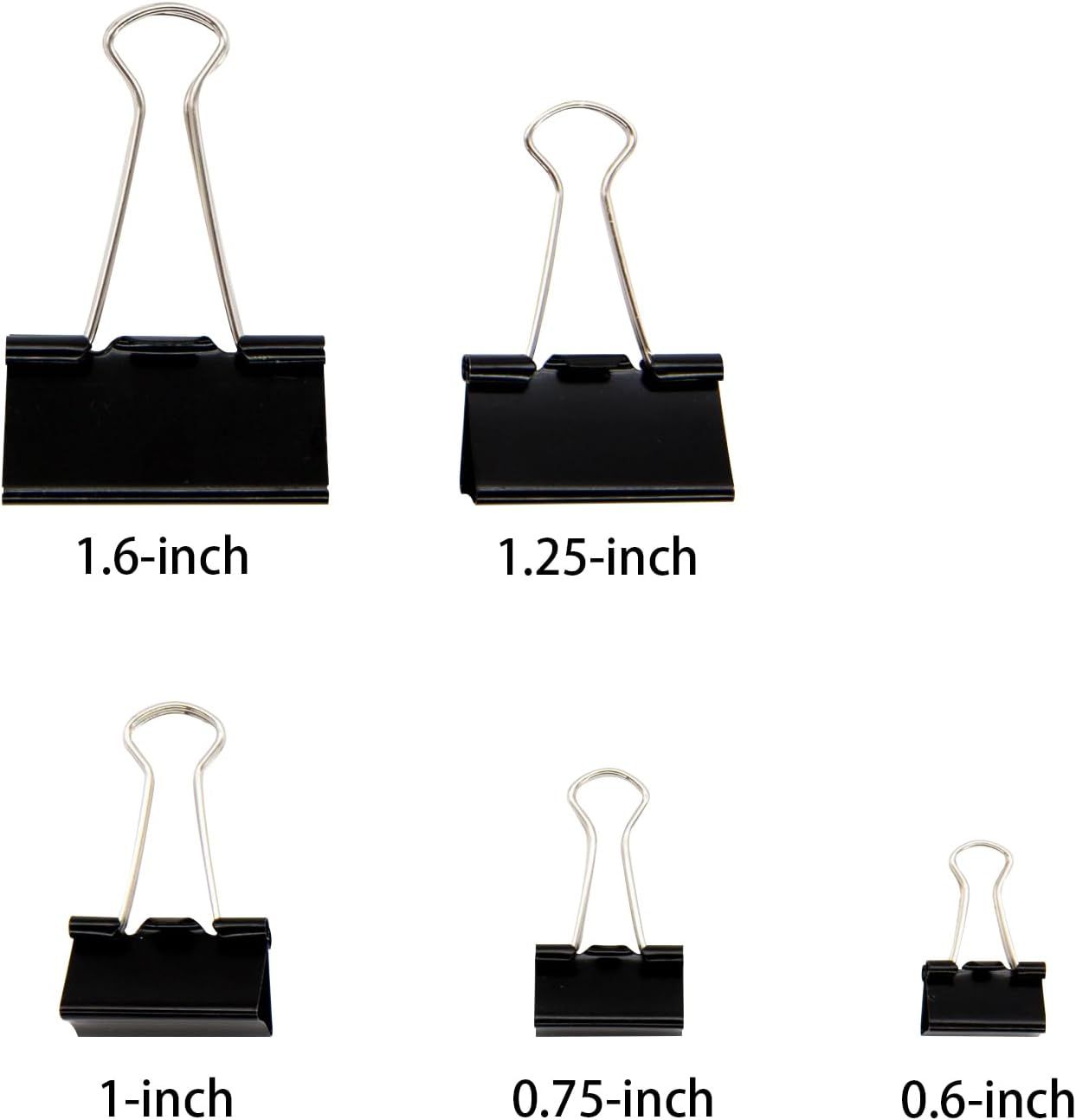 Binder Clips Paper Clamps Assorted Sizes 150 Count (Black), Large, Medium, Small, X Small and Micro, 5 Sizes in One Pack, Meet Your Different Using Needs. - Image 3