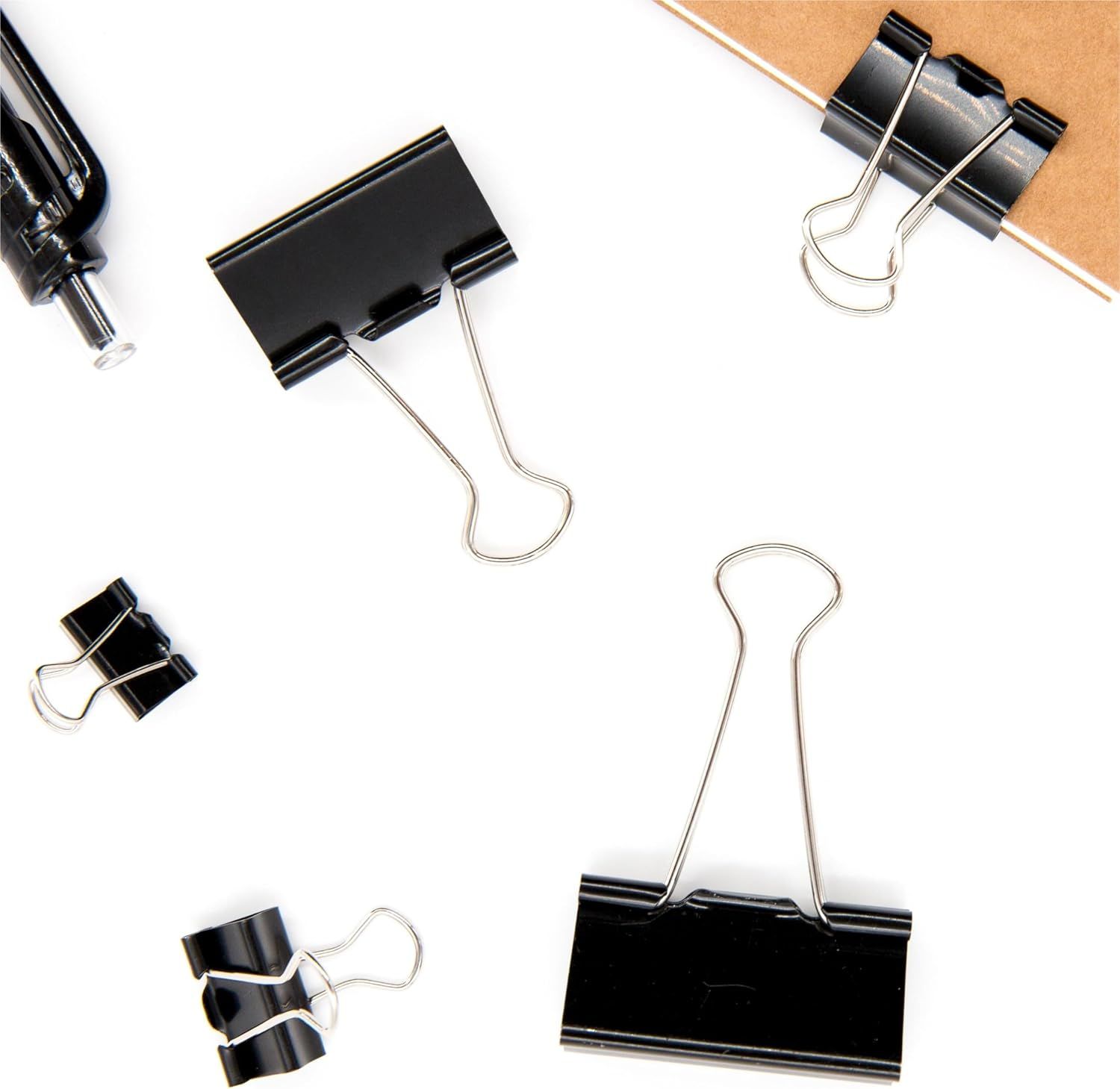 Binder Clips Paper Clamps Assorted Sizes 150 Count (Black), Large, Medium, Small, X Small and Micro, 5 Sizes in One Pack, Meet Your Different Using Needs. - Image 5