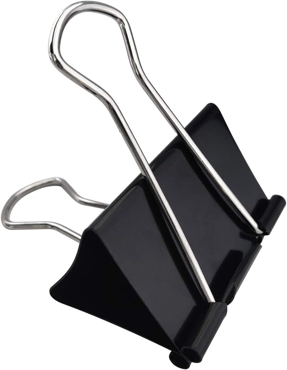 Extra Large Binder Clips 2.4-Inch (12 Pack), Big Paper Clamps for Office Supplies, Black - Image 1