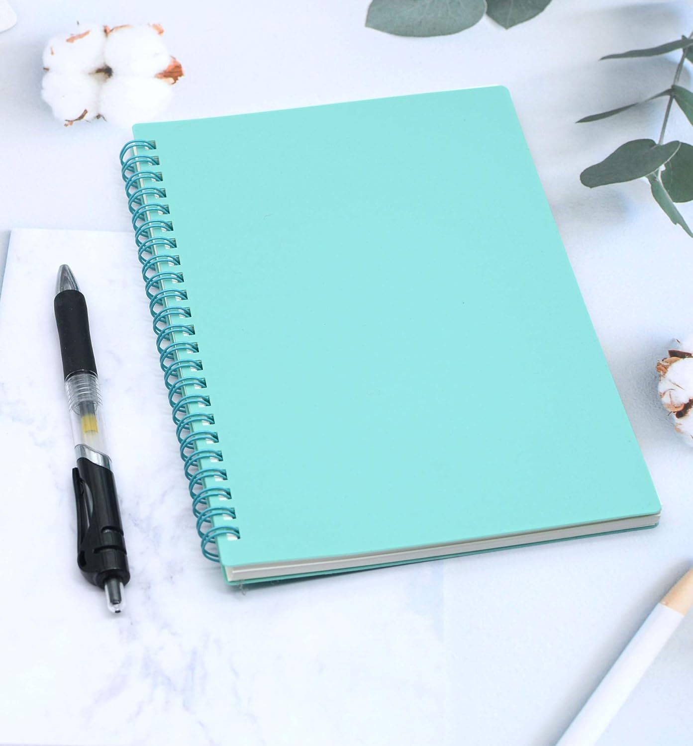 Yansanido Spiral Notebook, 3 Pcs A5 Thick Plastic Hardcover 8mm Ruled 3 Color 80 Sheets -160 Pages Journals for Study and Notes (Light Pink,Light Green,Light Blue, A5 5.7