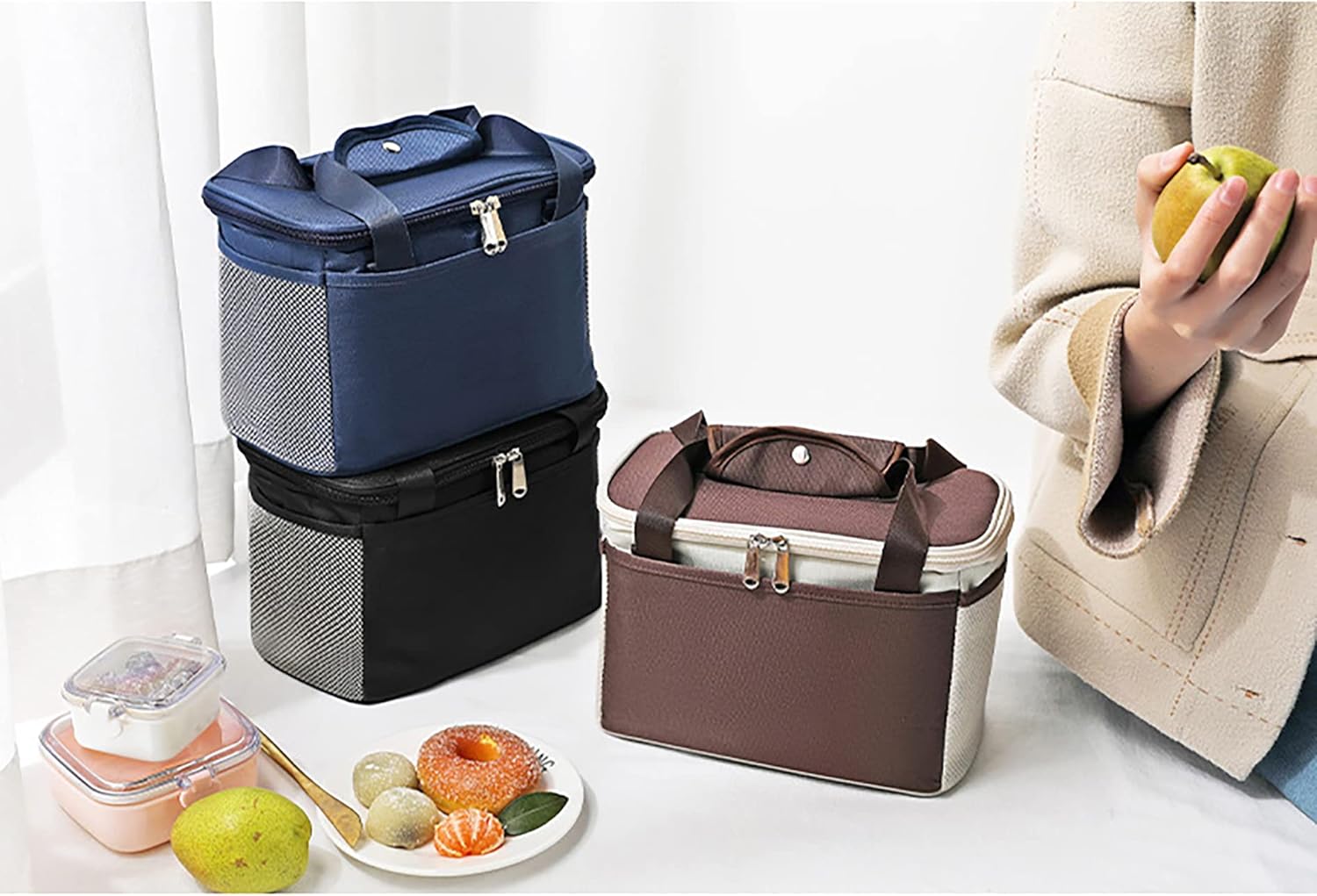 Yansanido 6L Thickened Black Reusable Insulated Lunch Bag for Women and Men Travel Picnic and Lunch Box (Small, Black) - Image 5