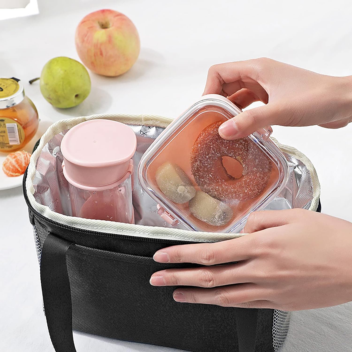 Yansanido 6L Thickened Black Reusable Insulated Lunch Bag for Women and Men Travel Picnic and Lunch Box (Small, Black) - Image 6
