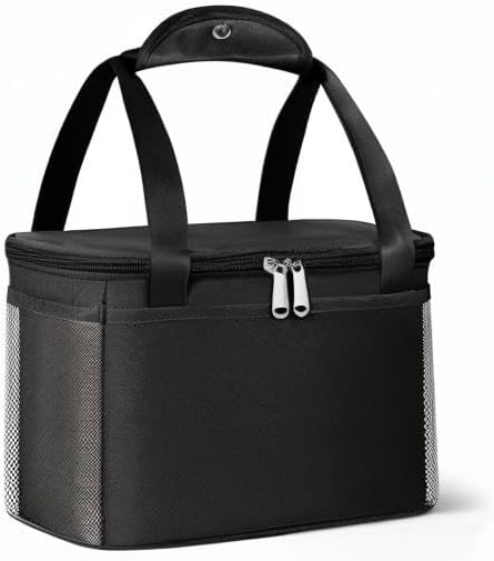 Yansanido 6L Thickened Black Reusable Insulated Lunch Bag for Women and Men Travel Picnic and Lunch Box (Small, Black) - Image 8