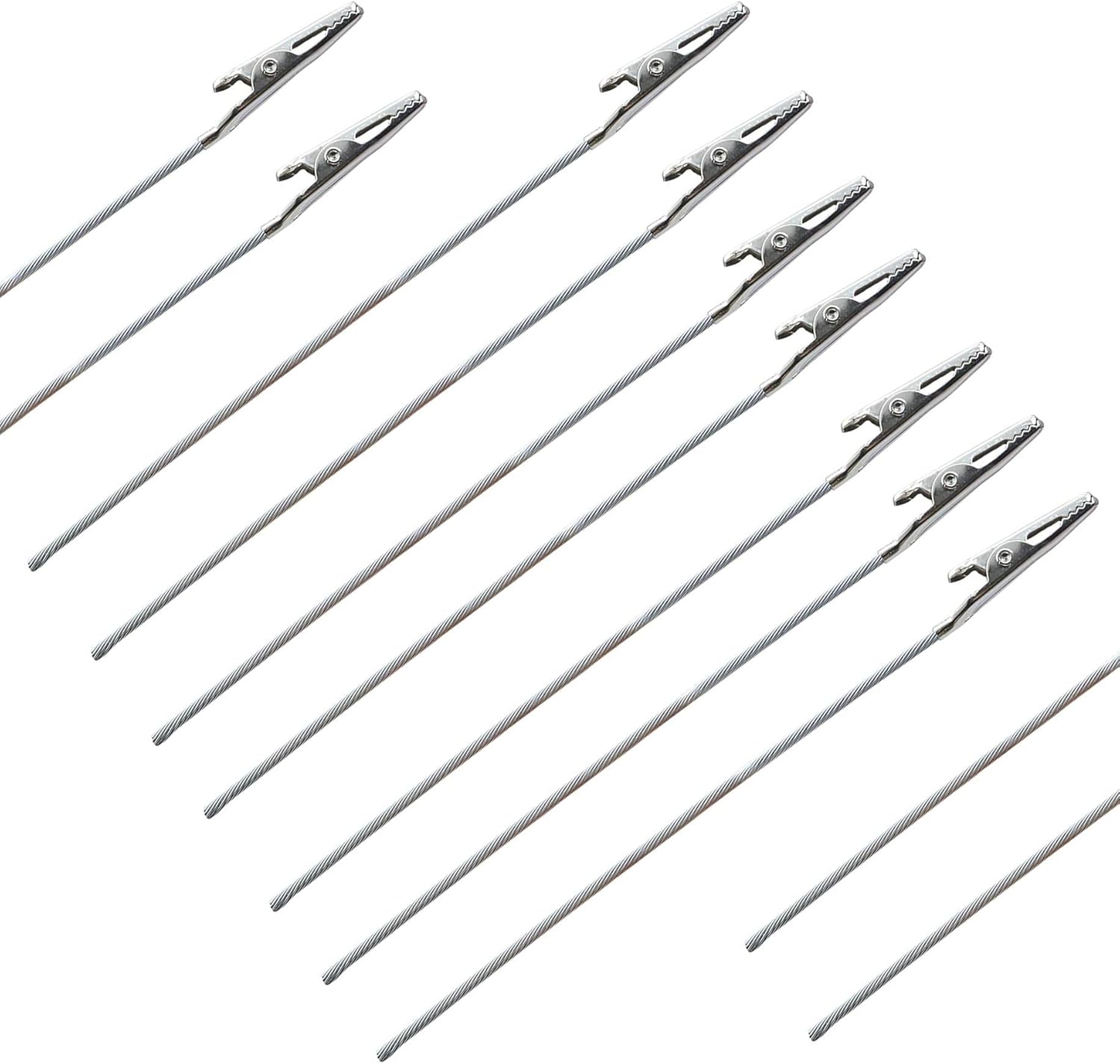 Yansanido Set of 50 Metal Wire Alligator Clamp 6 Inch Long-Tailed Alligator Iron Clip Clasp Clamp Standfor DIY Card Photo Memo Clip Holder (6inch-50pack) - Image 3