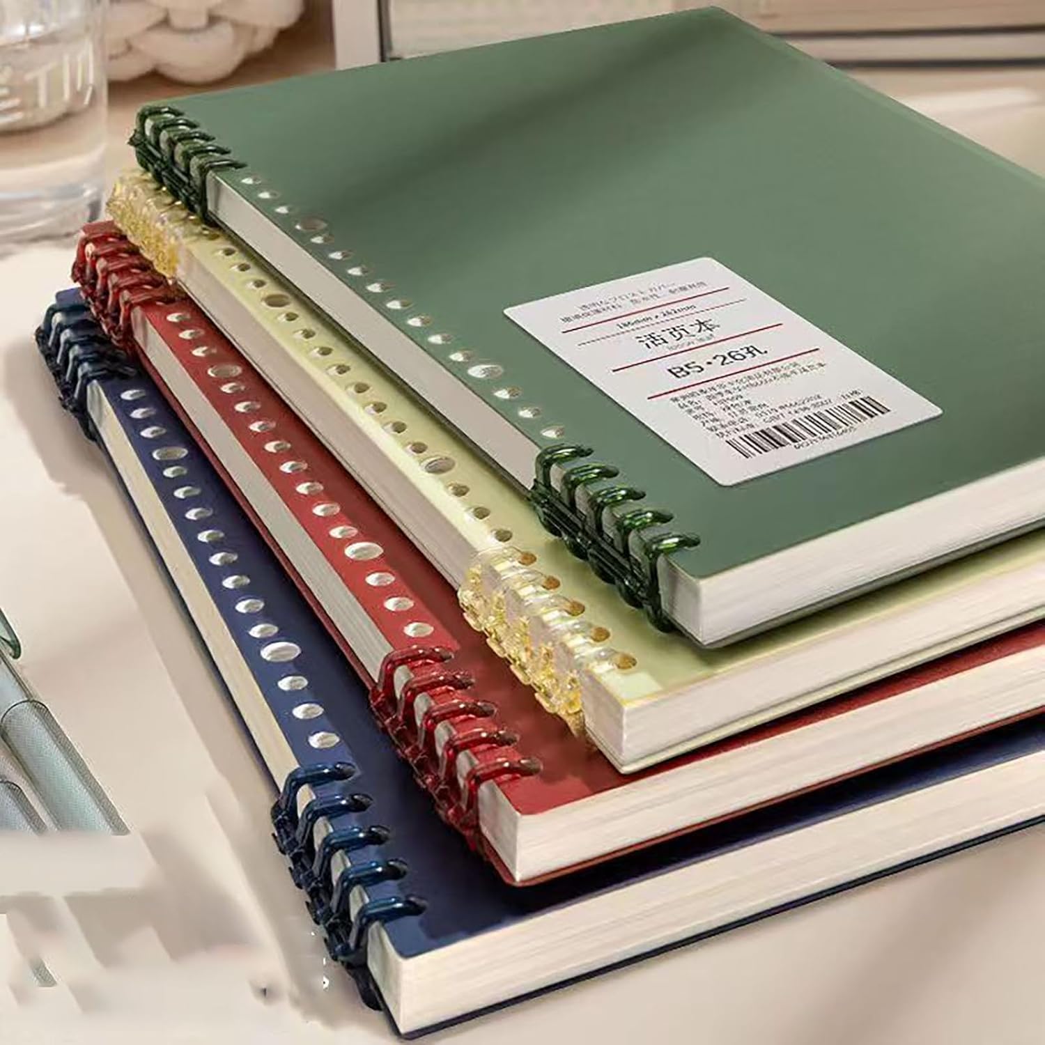A5 Notebook Spiral Notebook Removable Spiral Binding Plastic Hardcover Journals 80 Sheets /160 Pages Lined Binding NoteBook for Writing Work School Supplies (A5 Grid -Blue Green Black white) - Image 6