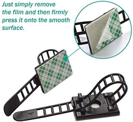 50 Pieces Cable Management Desk Wire Organizer Cable Ties Zip Ties Adhesive Cord Clips Cord Keeper Desk Wire Management - Image 5