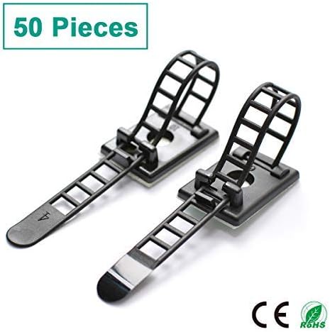 50 Pieces Cable Management Desk Wire Organizer Cable Ties Zip Ties Adhesive Cord Clips Cord Keeper Desk Wire Management - Image 8