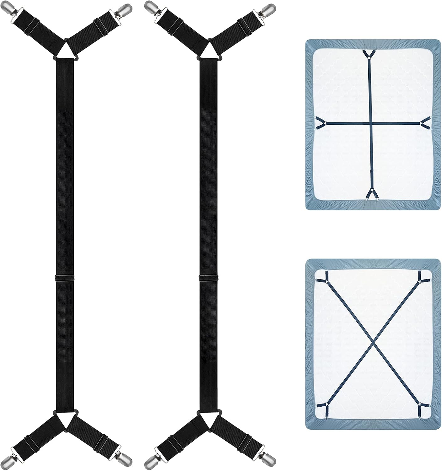Sheet Keeper Straps Bed Sheet Holder for Corners Bedsheet Stays Suspender Clips Fitted Sheet Holder Garters Fasteners Mattress Clamps - Image 1