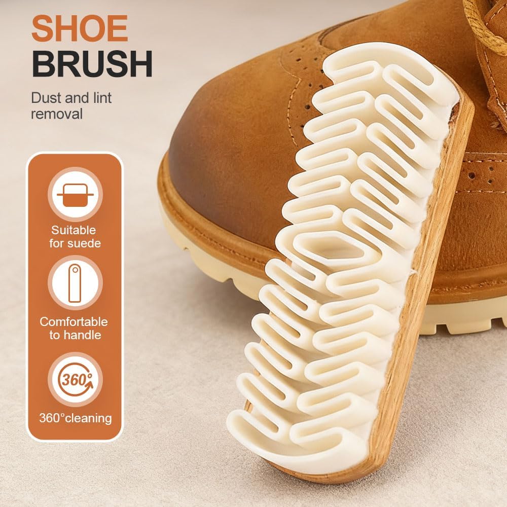 Suede Shoe Brush, Rubber Polish Eraser with Soft Bristle Brush for Suede Cleaner and Nubuck Brush (2 pcs) - Image 2