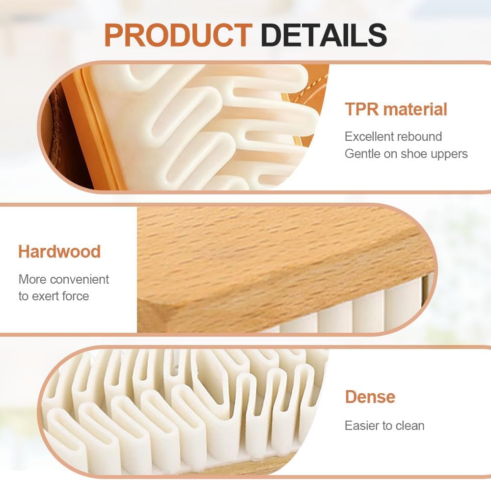 Suede Shoe Brush, Rubber Polish Eraser with Soft Bristle Brush for Suede Cleaner and Nubuck Brush (2 pcs) - Image 5