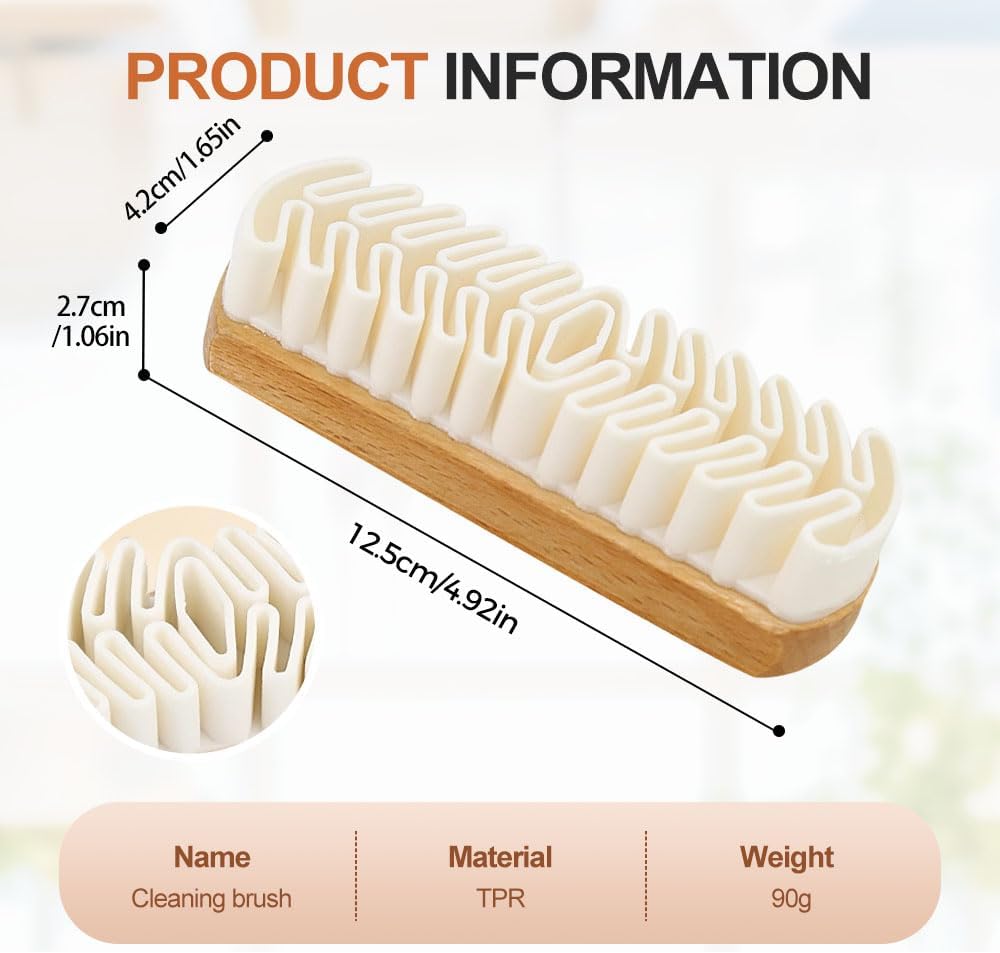 Suede Shoe Brush, Rubber Polish Eraser with Soft Bristle Brush for Suede Cleaner and Nubuck Brush (2 pcs) - Image 6