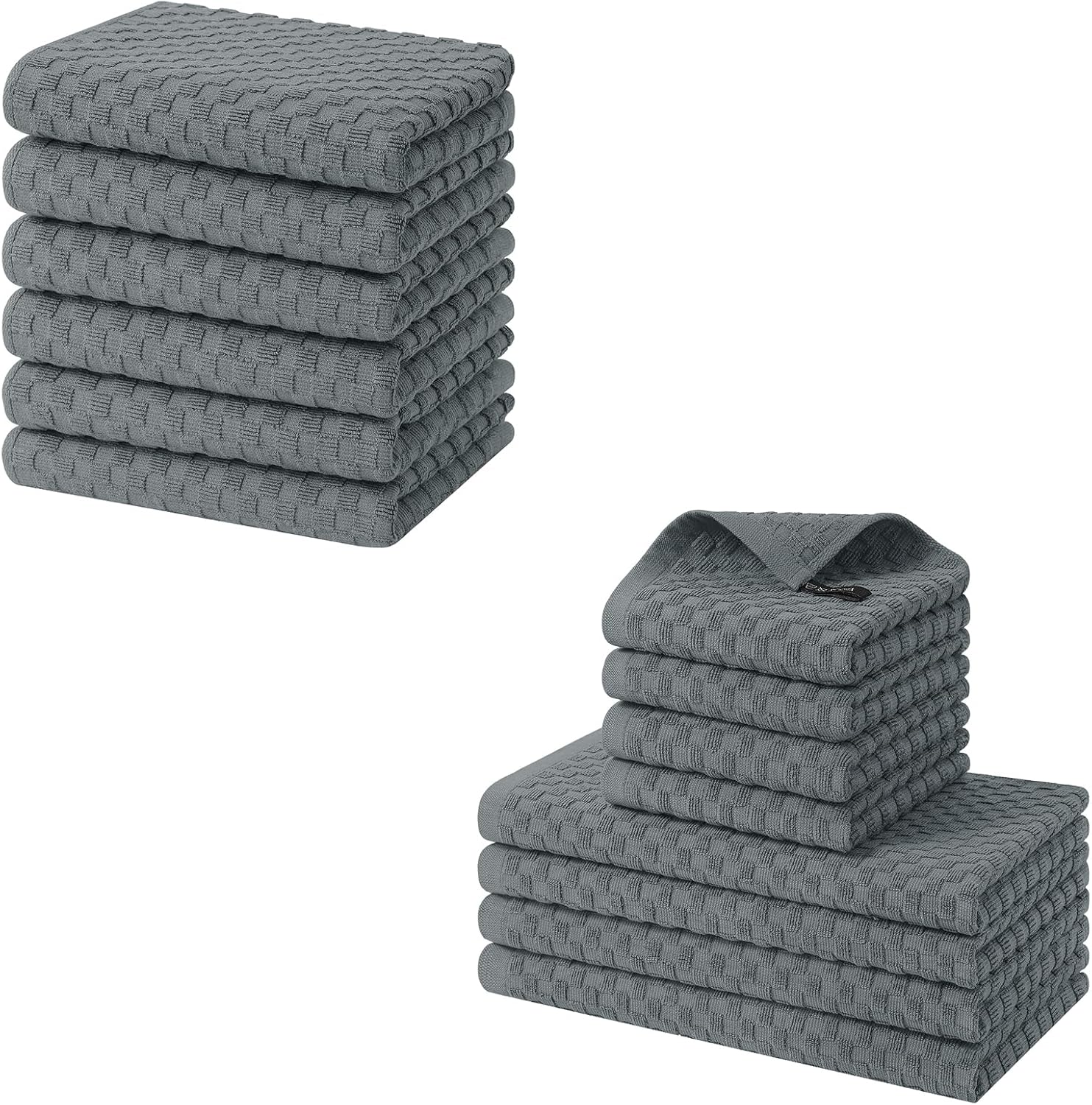 Homaxy 100% Cotton Terry Kitchen Towels(15