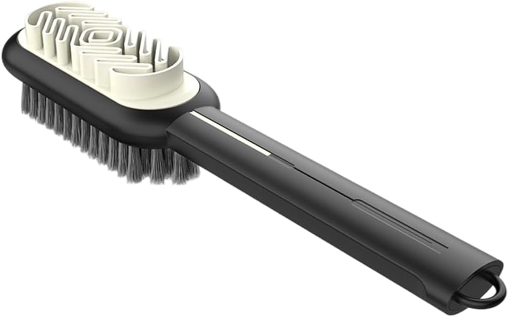 2 in 1 Scrub Suede Shoe Brush, Rubber Polish Eraser with Soft Bristle Brush for Suede Cleaner and Nubuck Brush (Black) - Image 1
