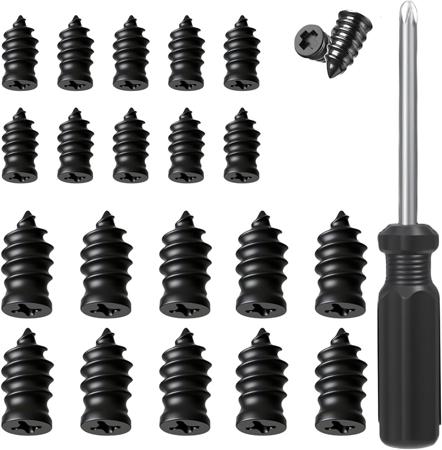 Tire Repair Nails Kit with 2 Sizes, Screw in Tire Repair Plugs with Box and Screwdriver, Fast Self-Service Tire Repair Tools (10Set) - Image 1