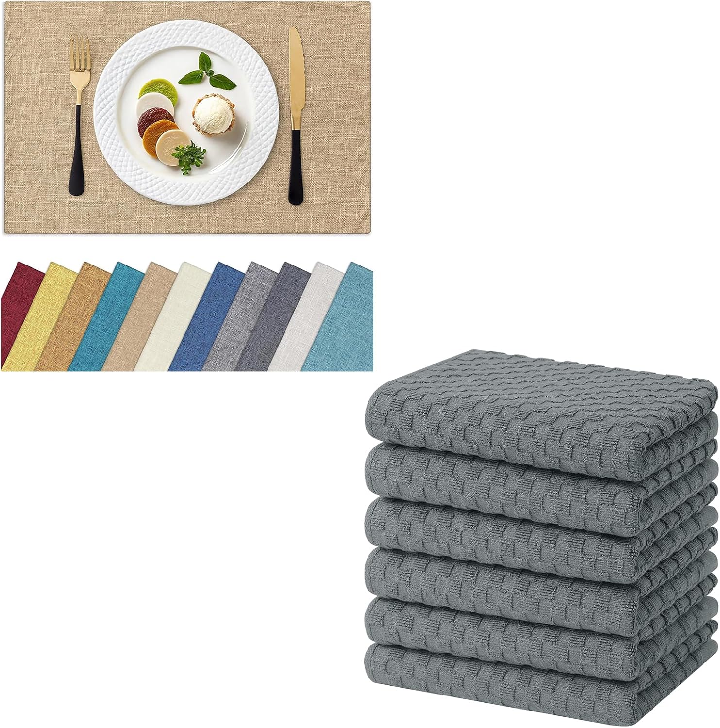 Homaxy Cloths Placemats for Dining Table Set of 6(13