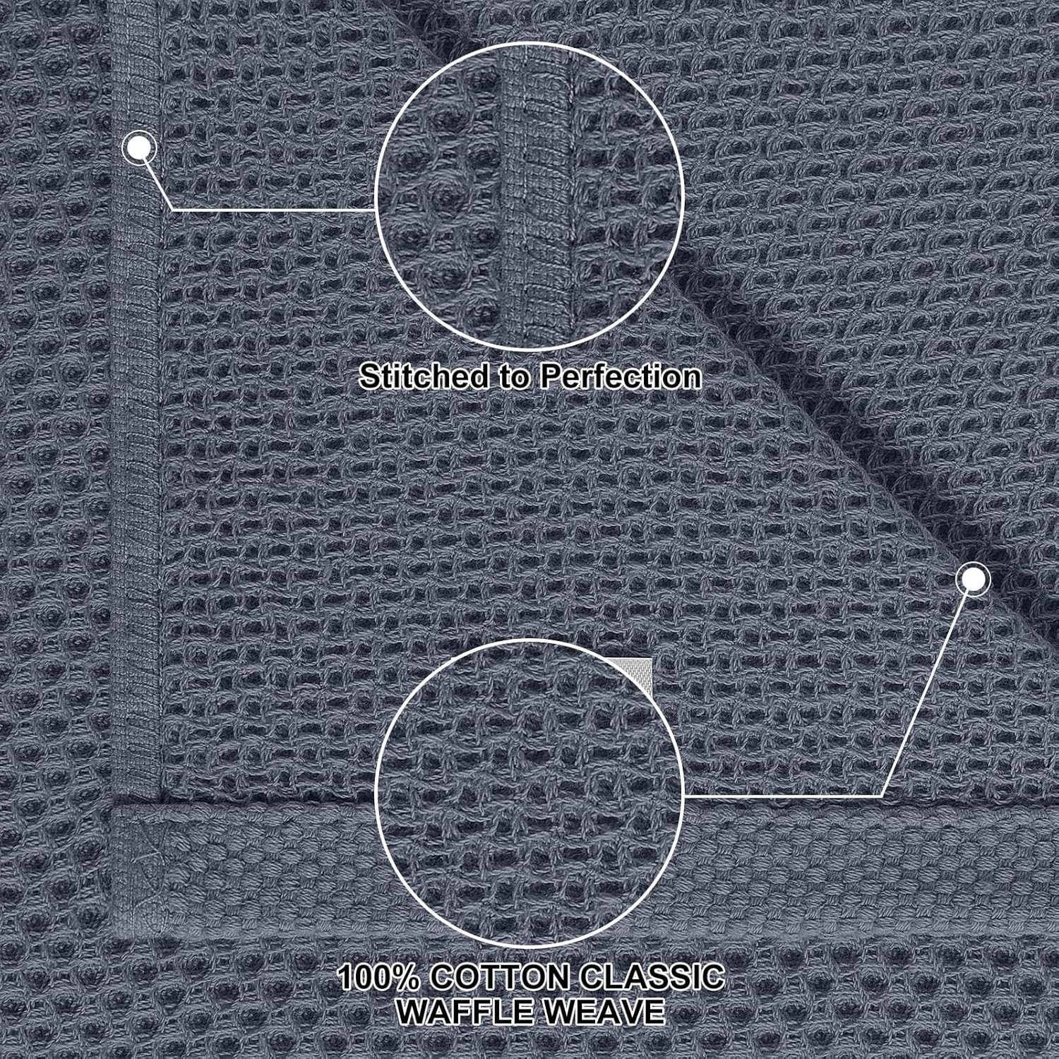 Homaxy Dishcloths Set, 12 x 12 Inches and 13 x 28 Inches, Set of 8 Bulk Kitchen Towels Set, Dark Grey and Premium Kitchen Towels(18”x 28”, 6 Pack), Grey - Image 2