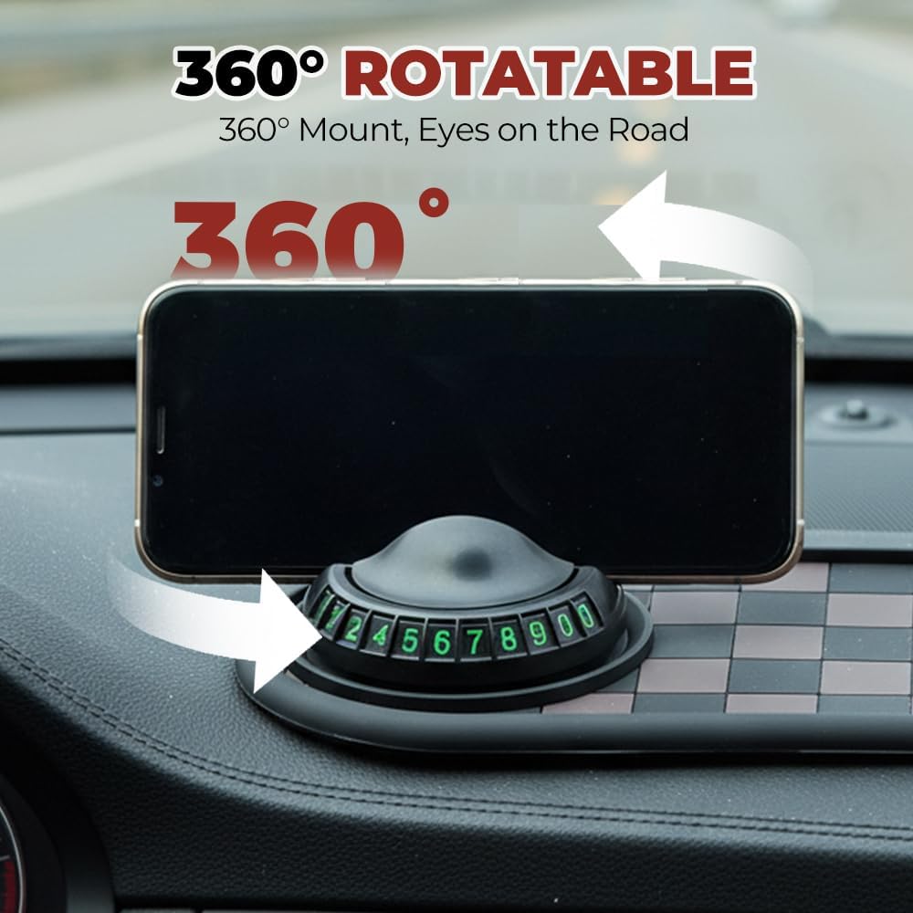 Mobile Phone Bracket Anti-Slip Mat, Multifunction Car Dashboard Mat with Temporary Parking Number, Large Universal Fit Anti-Slip Mat for Phones, Sunglasses and Keys Gadget (Style E) - Image 6