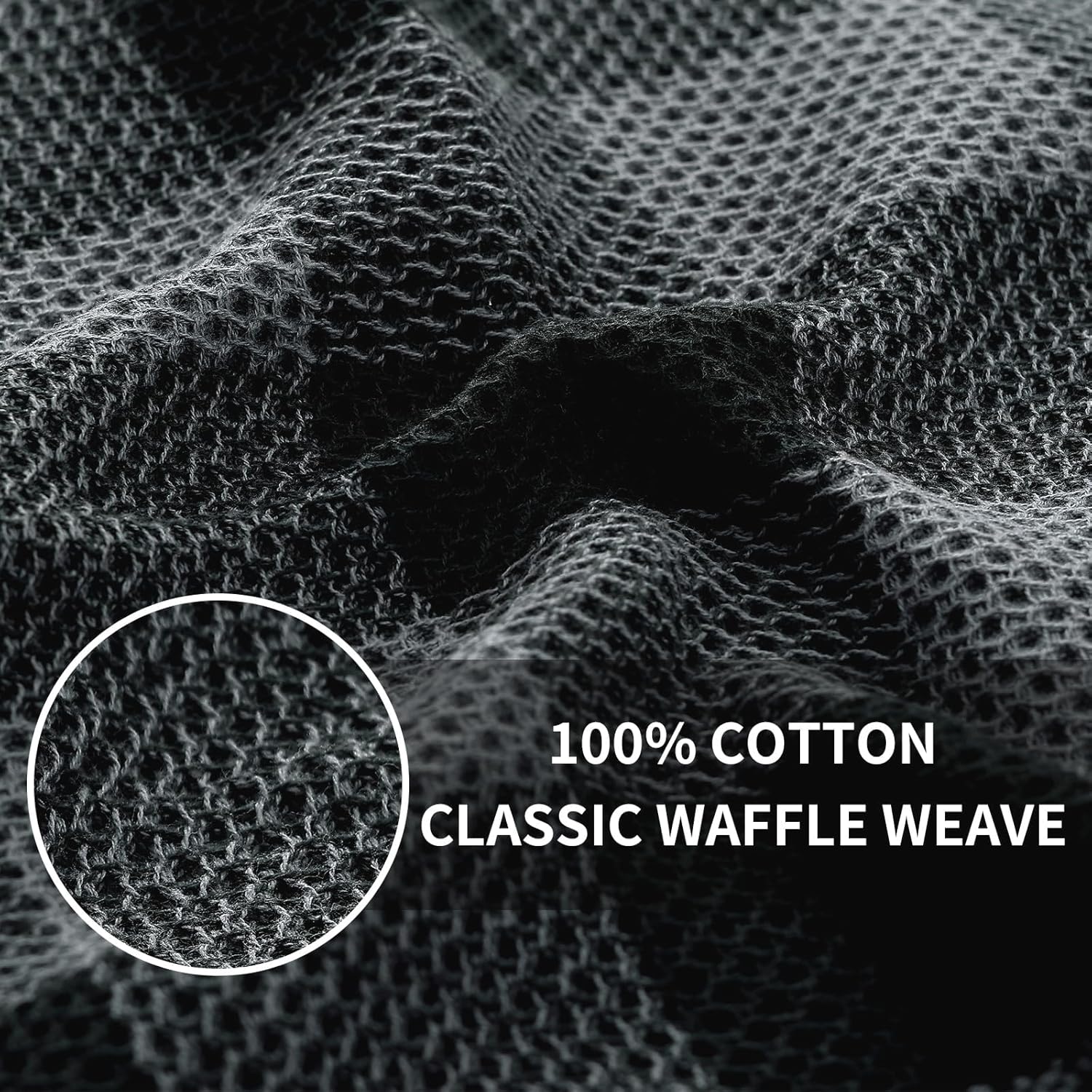 Homaxy 100% Cotton Waffle Weave Check Plaid Kitchen Towels, 13 x 28 Inches, 4-Pack, White & Black and Kitchen Towels and Dishcloths Set, 12 x 12 and 13 x 28 Inches, Black & Grey - Image 2