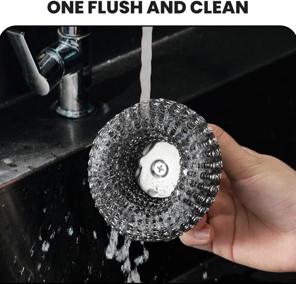 Steel Wool Scrubber with Handle, Upgrade Heavy Duty Stainless Steel Dish Scrubber for Cleaning Dishes, Iron Pots, Stoves, Kitchen Sink (2 pcs) - Image 6