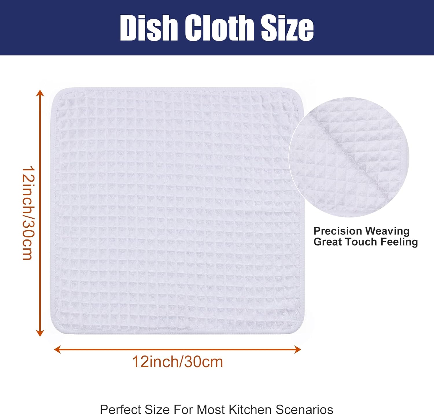 Homaxy Kitchen Towels and Dishcloths Set, 12 x 12 Inches and 18 x 28 Inches, Set of 12 Bulk Cotton Kitchen Towels Set, Ultra Soft Absorbent Dish Towels for Washing Dishes, Grey & White - Image 3