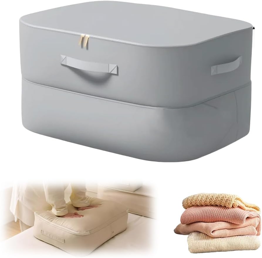 2026 New 3-Layer Ultra Space Saving Self Compression Organizer, Multifunctional Comforter Storage Bag for Comforters, Clothes, Blankets, Home Organization Must Haves (Gery, Large) - Image 1