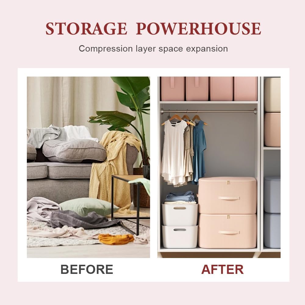 2026 New 3-Layer Ultra Space Saving Self Compression Organizer, Multifunctional Comforter Storage Bag for Comforters, Clothes, Blankets, Home Organization Must Haves (Gery, Large) - Image 4