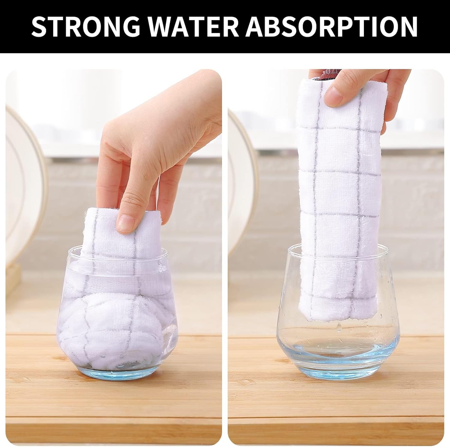 Homaxy Kitchen Towels, 16 x 28 Inches and 13 x 28 Inches, Set of 8 Bulk Cotton Kitchen Towels Set, Ultra Soft Absorbent Dish Towels for Washing Dishes, White - Image 3
