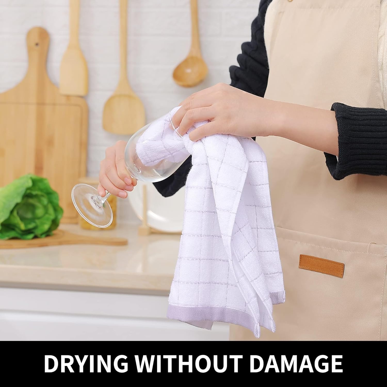 Homaxy Kitchen Towels, 16 x 28 Inches and 13 x 28 Inches, Set of 8 Bulk Cotton Kitchen Towels Set, Ultra Soft Absorbent Dish Towels for Washing Dishes, White - Image 5