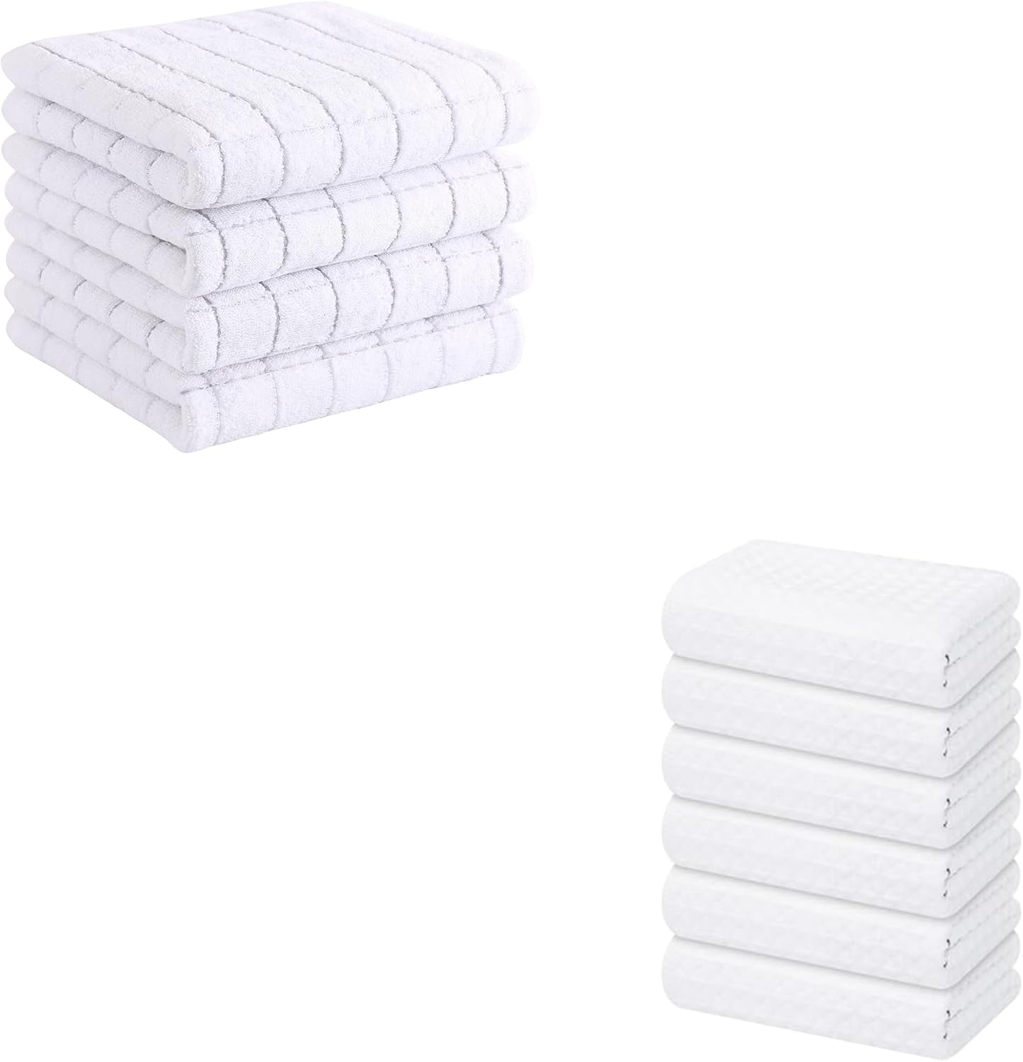Homaxy Kitchen Towels, 16 x 28 Inches and 13 x 28 Inches, Set of 10 Bulk Cotton Kitchen Towels Set, Ultra Soft Absorbent Dish Towels for Washing Dishes, White - Image 1