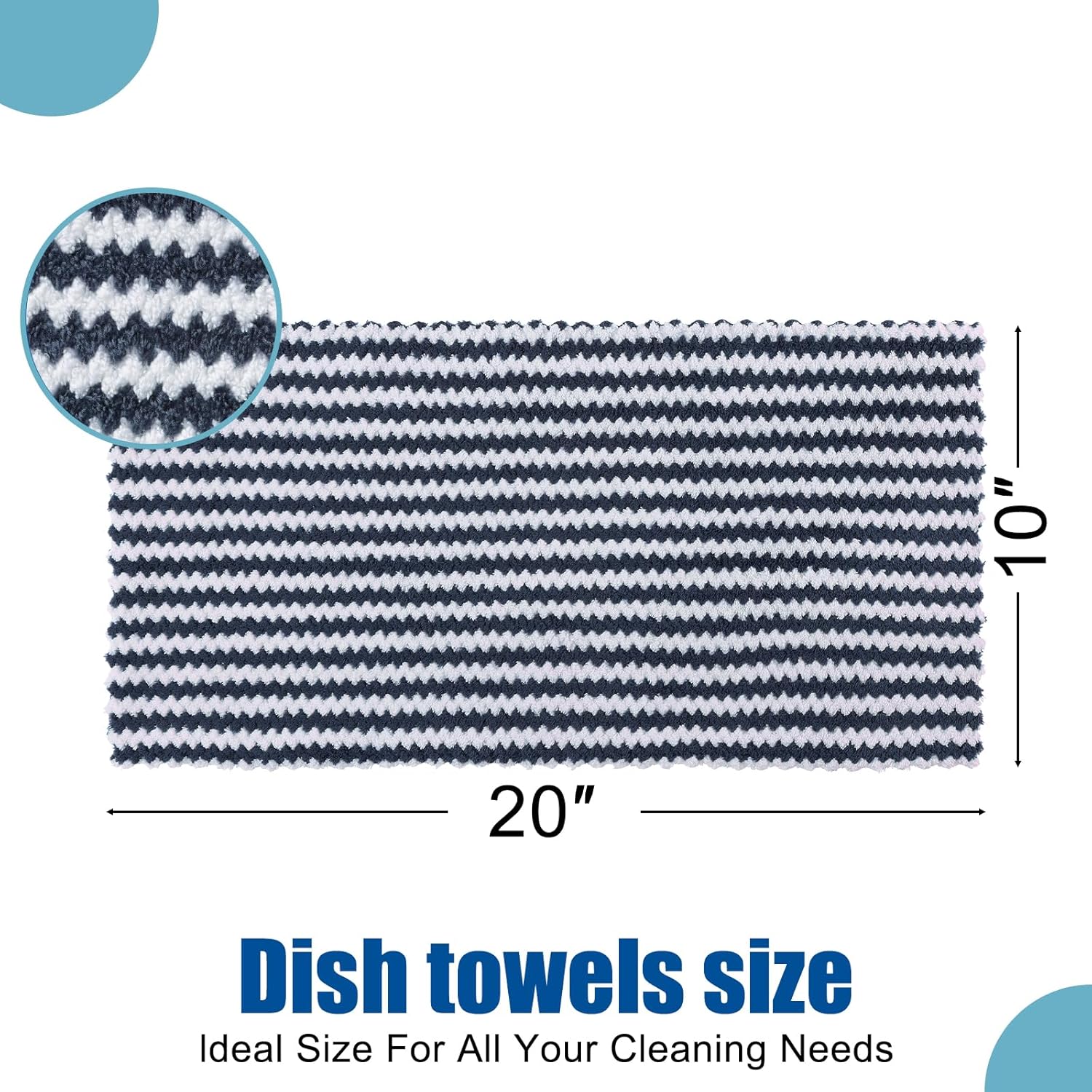 Homaxy 100% Cotton Terry Kitchen Towels(Black, 13 x 28 inches,4 Pack) and Wavy Coral Velvet Kitchen Dish Cloths(Dark Grey, 10 x 20 inches, 12 Pack),Soft and Super Absorbent Dish Towels - Image 7