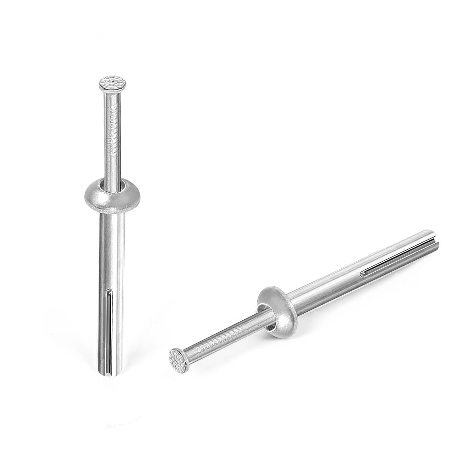 1/4 x 2 Hammer Drive Nail in Anchors, Cement Hammering Anchors, Zinc Alloy, 50 PCS - Image 1