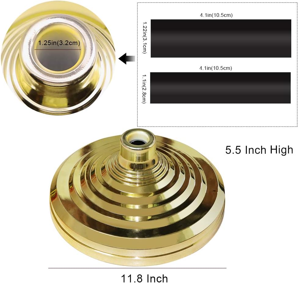 HOOSUN Base Stand for Flag Indoor Outdoor,Flag Pole Floor Stand Base Hold Flagpole Indoor Gold Banner Holder for 1.3'',1.1''And 0.9'' Diameter Flagpole - Image 2