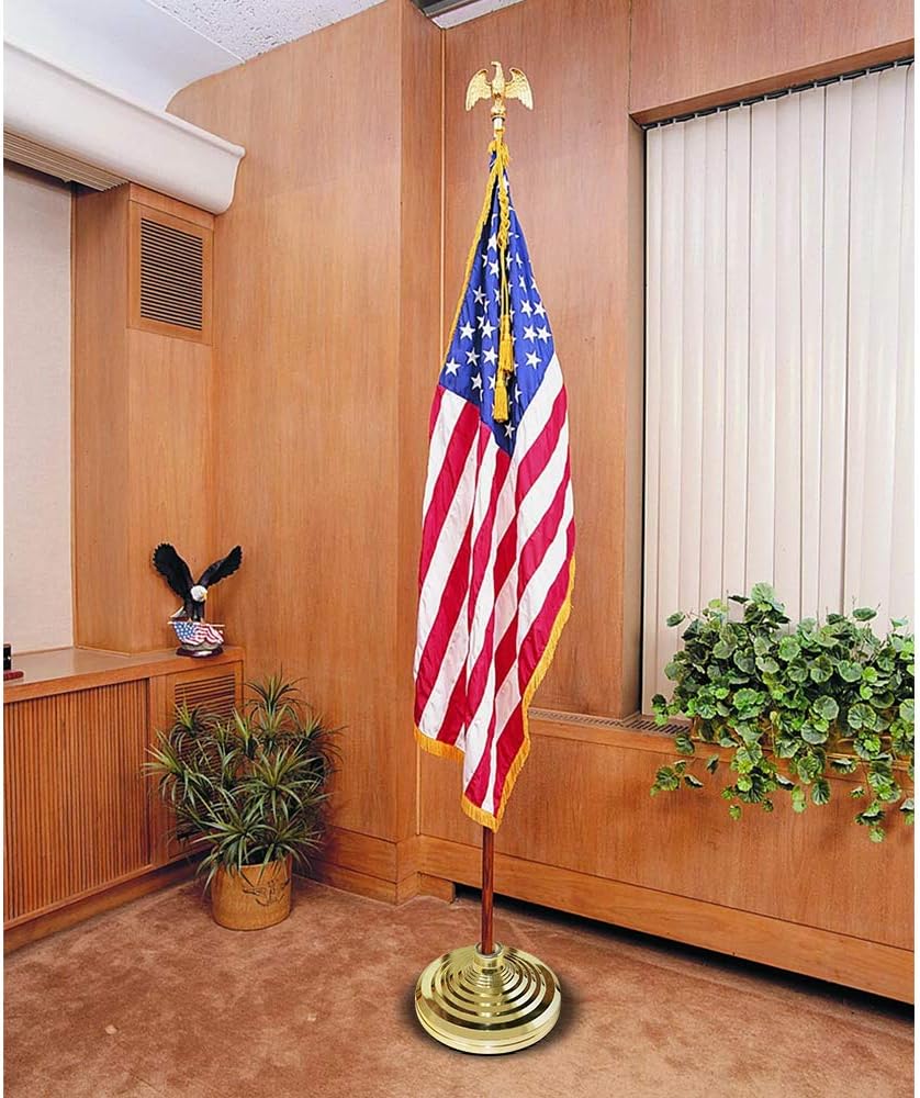 HOOSUN Base Stand for Flag Indoor Outdoor,Flag Pole Floor Stand Base Hold Flagpole Indoor Gold Banner Holder for 1.3'',1.1''And 0.9'' Diameter Flagpole - Image 4