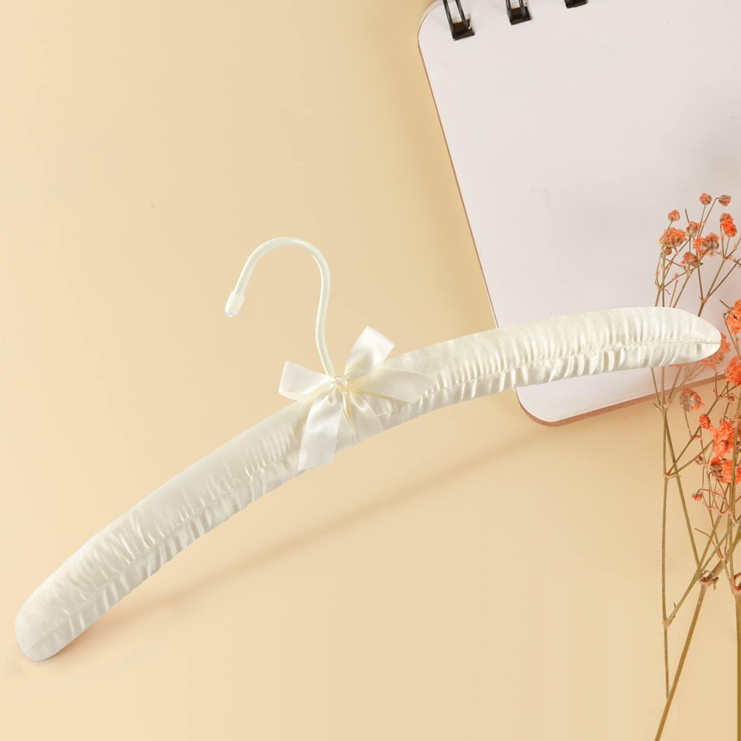 TOPIA HANGER Padded Hangers for Women Clothing,17-inch Satin Hangers 10 Pack Thick Foam Padded No Shoulder Bump for Sweaters, Coat, Blouses, Dresses-Ivory,CT18I-10 - Image 5