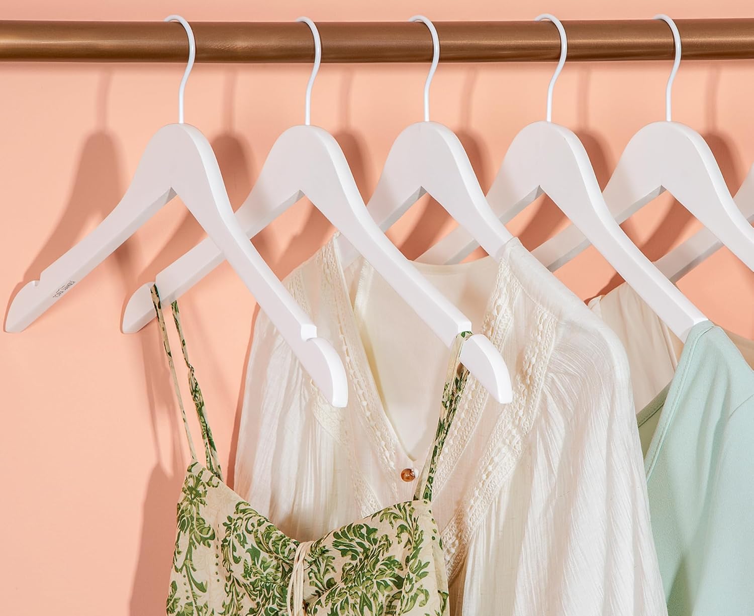 TOPIA HANGER Bride Hanger for Wedding Dress, Premium White Wooden Hangers, 360° Swivel White Hook, Smooth Finish, Extra Smoothly Cut Notches, 10 Pack-CT06W - Image 4