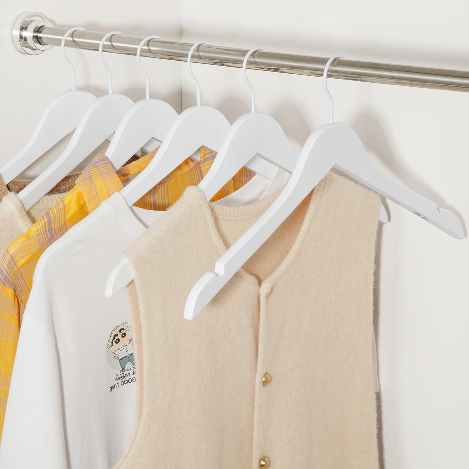 TOPIA HANGER Bride Hanger for Wedding Dress, Premium White Wooden Hangers, 360° Swivel White Hook, Smooth Finish, Extra Smoothly Cut Notches, 10 Pack-CT06W - Image 5