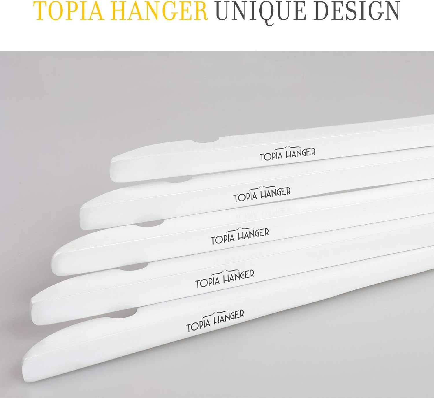 TOPIA HANGER Bride Hanger for Wedding Dress, Premium White Wooden Hangers, 360° Swivel White Hook, Smooth Finish, Extra Smoothly Cut Notches, 10 Pack-CT06W - Image 7