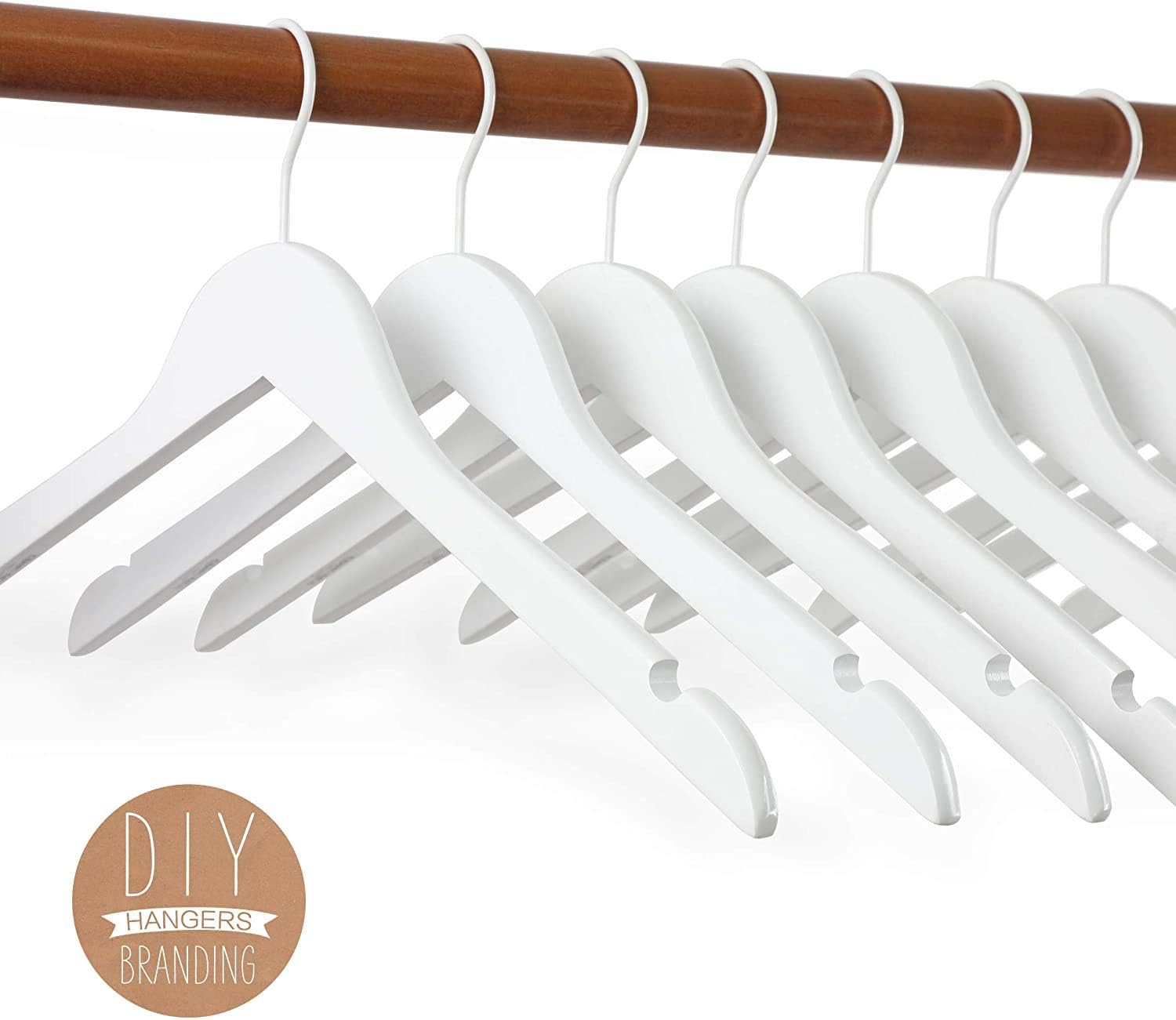 TOPIA HANGER Bride Hanger for Wedding Dress, Premium White Wooden Hangers, 360° Swivel White Hook, Smooth Finish, Extra Smoothly Cut Notches, 10 Pack-CT06W - Image 8