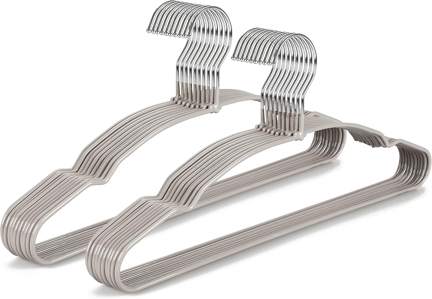 TOPIA HANGER Metal Hangers 20 Pack, Non Slip Clothes Hangers Space Saving, Heavy Duty Rubber Coated Wire Hanger for Coat, Shirt, Dress, Pants-Grey, CT12G - Image 1