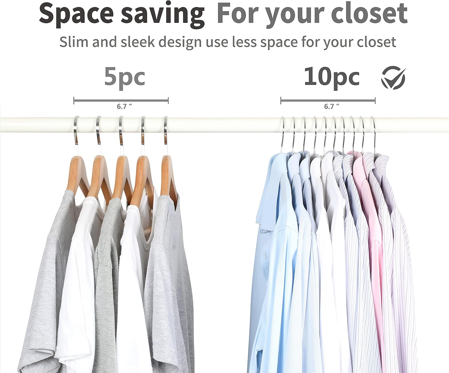 TOPIA HANGER Metal Hangers 20 Pack, Non Slip Clothes Hangers Space Saving, Heavy Duty Rubber Coated Wire Hanger for Coat, Shirt, Dress, Pants-Grey, CT12G - Image 6