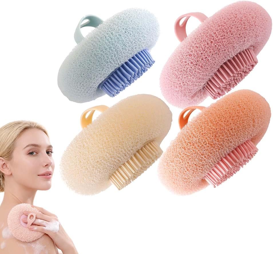 Super Soft Sunflower Suction Cup Bath Ball, 2026 New Exfoliating Bath Bath Sponge Cleaning Brush with Finger Rings for Women and Men (Set, 4 pcs) - Image 1